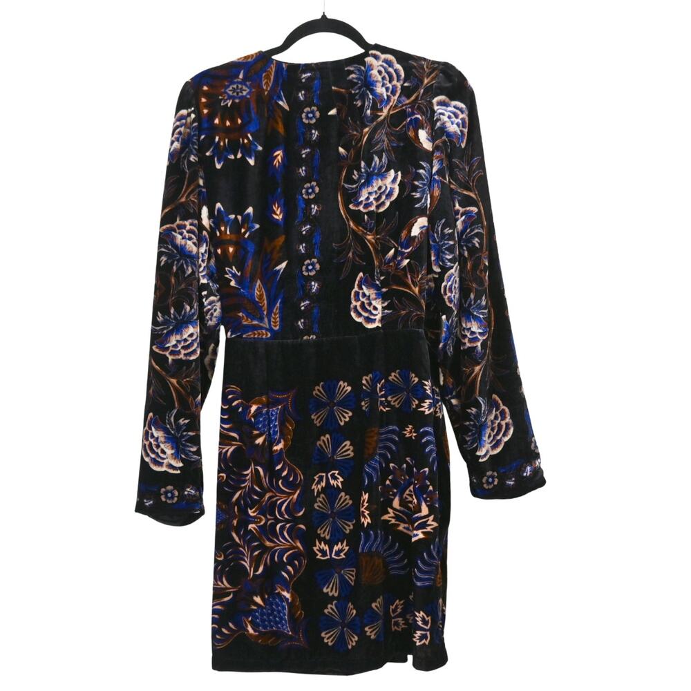 Farm Rio Arabesque Mix Scarves Wrap Velvet Mini Dress Size L - Picture 2 of 12